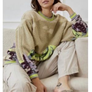 Urban Outfitters-Out From Under Sherpa Pullover Mountain Sweatshirt